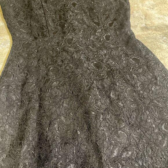 almost famous y2k black v neck collared lace zip up midi dress size small early - Picture 2 of 7